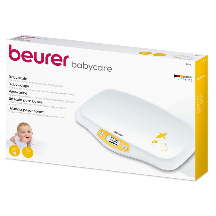 Beurer BY 80 Baby Scale: Non-Slip, Tare Function for Wriggly Baby, 5g Increments