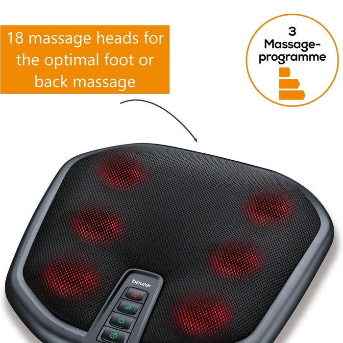 Beurer Shiatsu Foot & Back Massager: Heat Function & 3 Speed Options FM 70