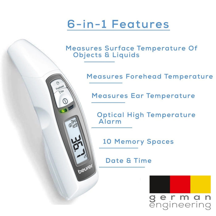 Beurer FT 65 Infrared Thermometer for Measurement of Ear, Forehead or Surface Temperatures