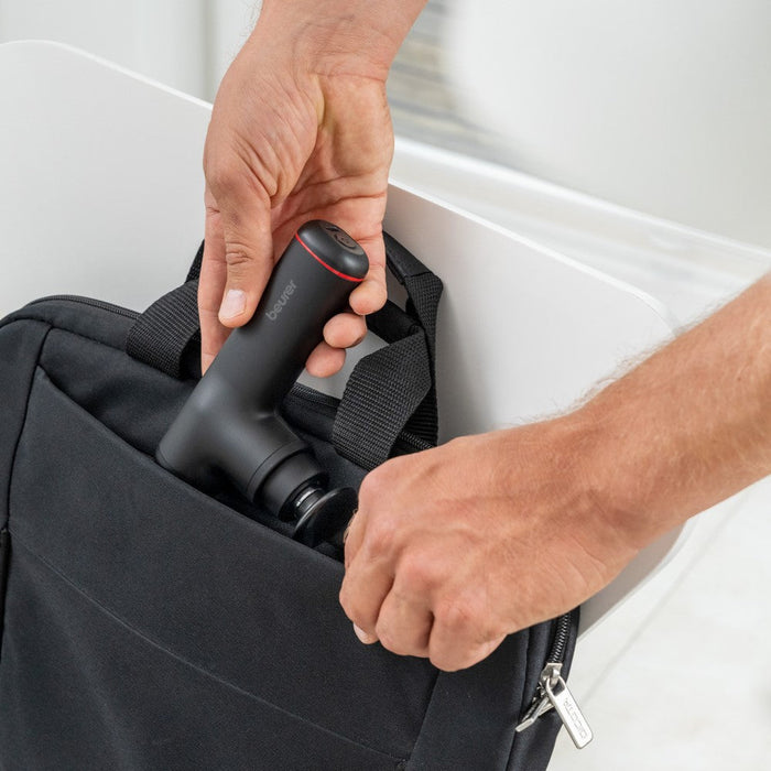 Beurer MG 79 Travel Massage Gun: Powerful Trigger-Point Massage for All Muscle Groups, Ideal for Sensitive Areas: Black & Bronze