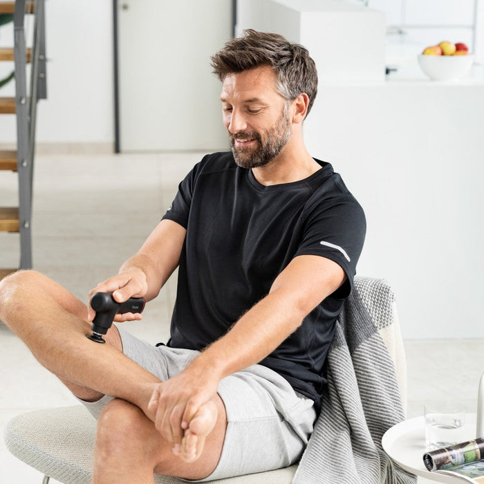 Beurer MG 79 Travel Massage Gun: Powerful Trigger-Point Massage for All Muscle Groups, Ideal for Sensitive Areas: Black & Bronze