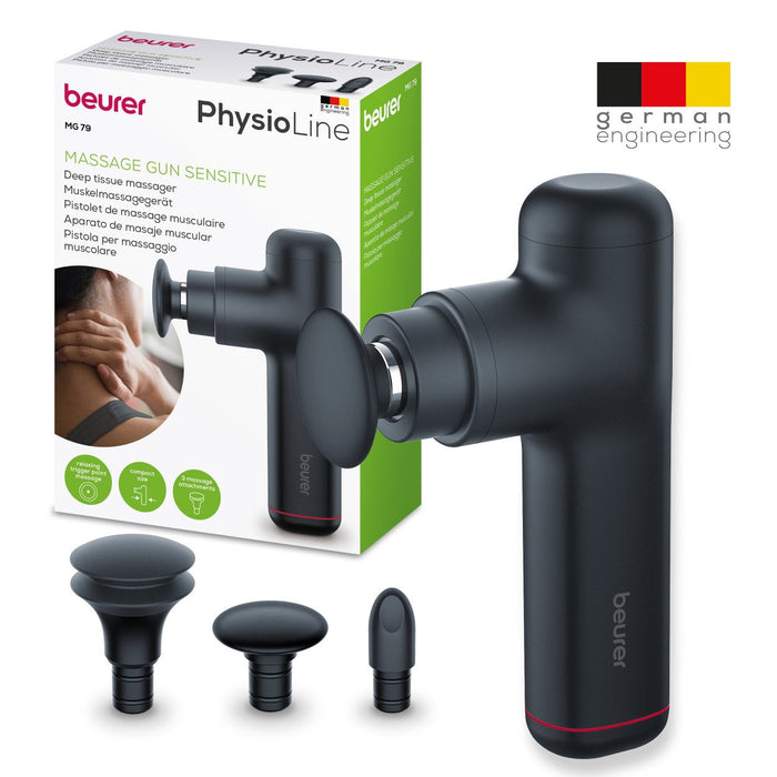 Beurer MG 79 Travel Massage Gun: Powerful Trigger-Point Massage for All Muscle Groups, Ideal for Sensitive Areas