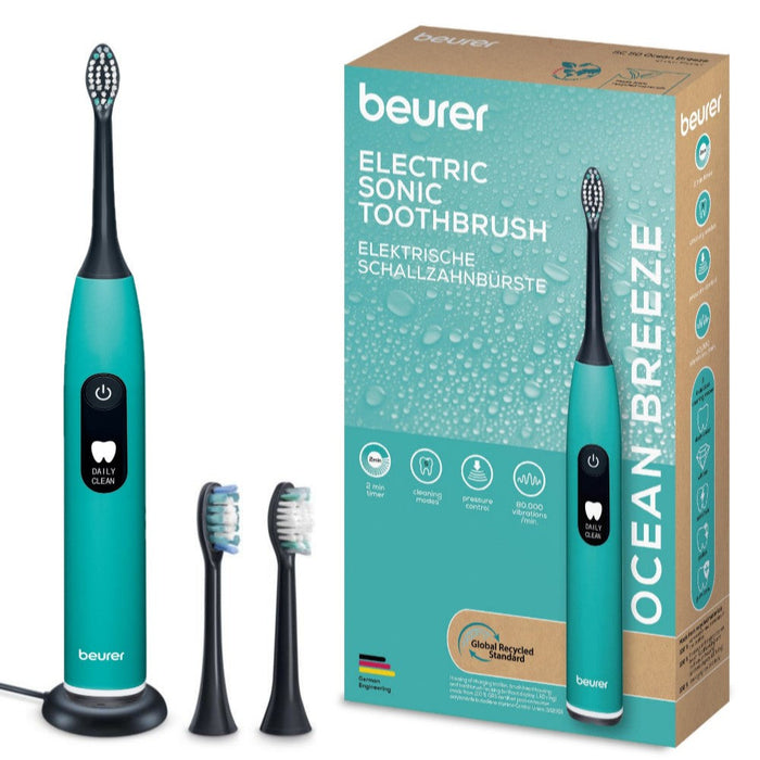 Beurer SC 50 Electric Toothbrush | Advanced Sonic Technology for Healthy Teeth & Gums | Eco-Friendly | Ocean Breeze Blue