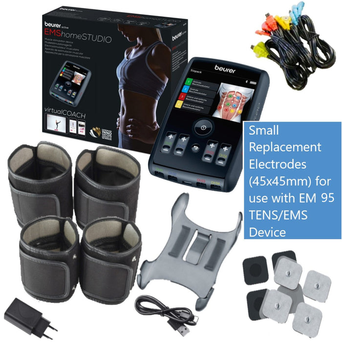 Beurer Replacement Self-Adhesive Electrodes 45x45mm (Small) for use with EM 49, EM 80, and EM 95 TENS/EMS Devices | Set of 8