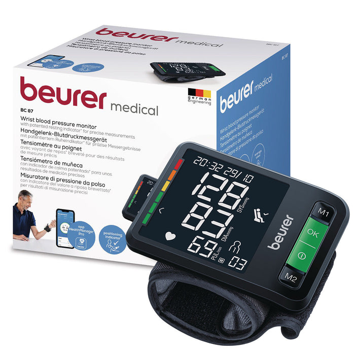Beurer Wrist Blood Pressure Monitor BC 87 Bluetooth & Arrhythmia Detection