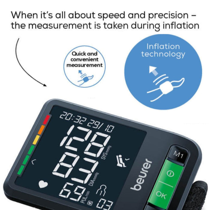Beurer Wrist Blood Pressure Monitor BC 87 Bluetooth & Arrhythmia Detection