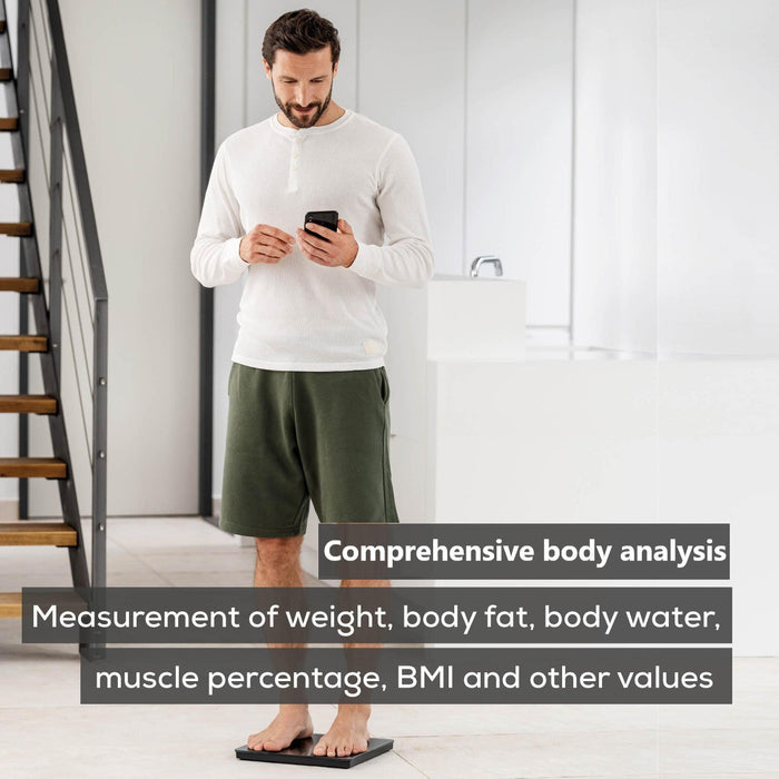 Beurer BF 500 Diagnostic Digital Scale | BMI Scale | Body Fat Scale with Bluetooth & App in Super Black