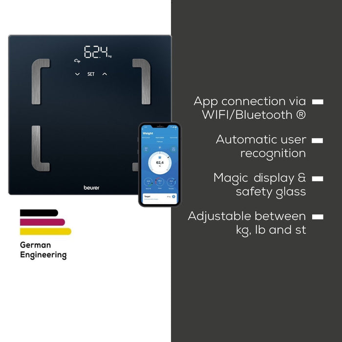 Beurer Diagnostic Scale BF 880 WIFI + App | BMI, Body Fat, Muscle Ratio, Weight & More