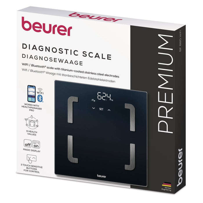 Beurer Diagnostic Scale BF 880 WIFI + App | BMI, Body Fat, Muscle Ratio, Weight & More