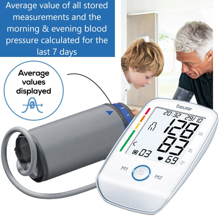 Beurer Germany BM 45 Upper Arm Blood Pressure Monitor | XL Illuminated Display | Touch Sensor Buttons