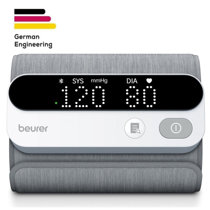 Beurer Germany Blood Pressure Monitor with Integrated Upper Arm Cuff 22-42cm | USB Rechargeable | Bluetooth Enabled with App | Arrhythmia Detection | BM 59