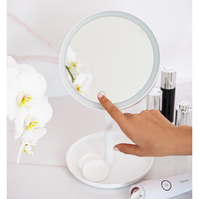 Beurer BS 45 Illuminated Cosmetic Mirror / Makeup Mirror with LED Lights & Trinket Tray