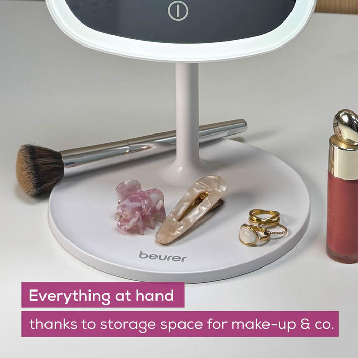 Beurer Makeup Mirror | LED Light Mirror On Stand | USB Rechargeable | BS 47