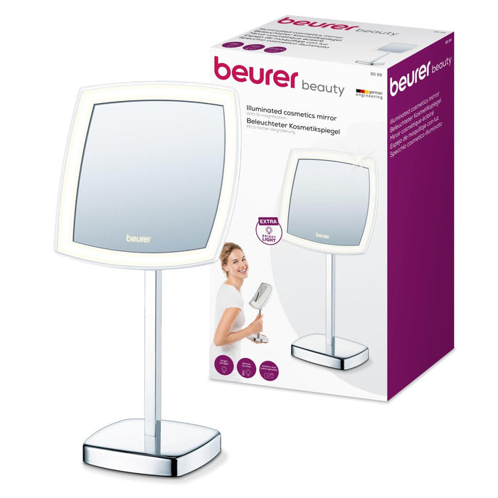 Beurer Germany LED Cosmetic Mirror | 5X Magnification. Bright Adjustable LED Light | BS 99