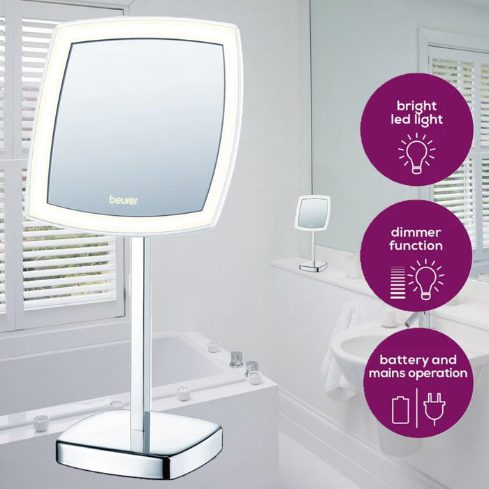 Beurer Germany BS 99 LED Cosmetic Mirror | 5X Magnification. Bright Adjustable LED Light | Precise Makeup & Grooming