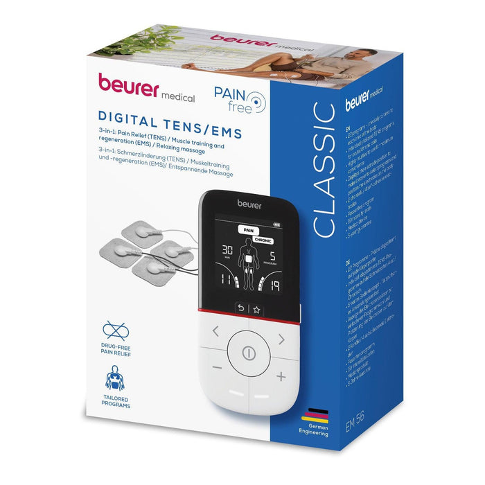 Beurer Germany EM 56 TENS EMS Machine | 22 Programs | Pain Management & Muscle Training