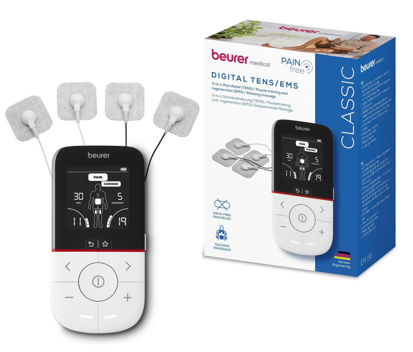 Beurer Germany EM 56 TENS EMS Machine | 22 Programs | Pain Management & Muscle Training