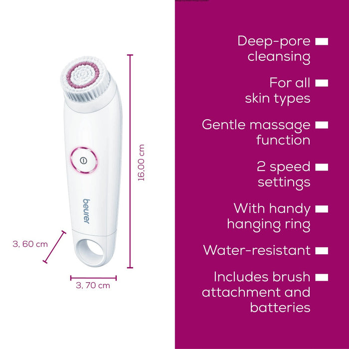 Beurer FC 45 Facial Cleansing Brush: Battery Powered. Portable. IPX7 Waterproof