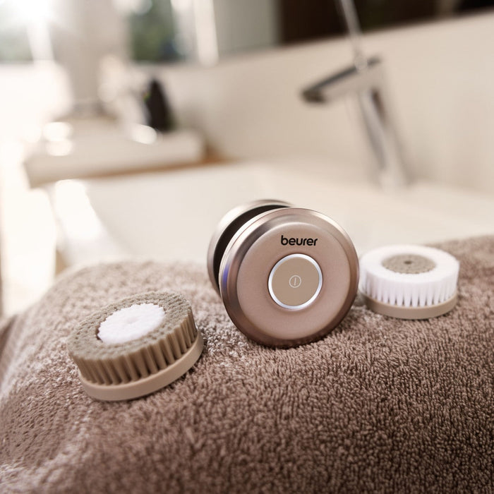 Beurer FC 59 Facial Cleansing Brush | Dual-Rotation | Deep Cleansing | Rechargeable | Waterproof | 3 Brush Types