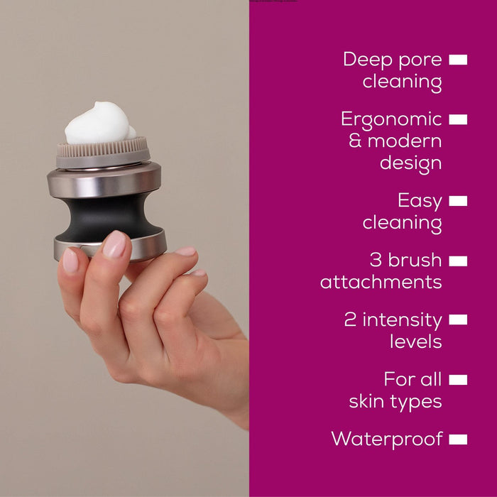 Beurer FC 59 Facial Cleansing Brush | Dual-Rotation | Deep Cleansing | Rechargeable | Waterproof | 3 Brush Types
