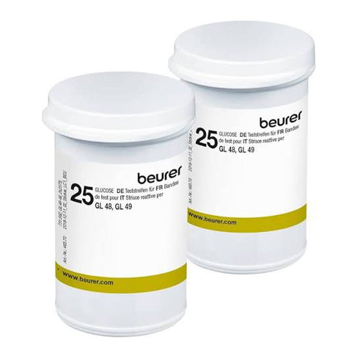 Beurer Germany GL 48 & GL 49 Blood Glucose Meter Test Strips, 2 x 25 Strips