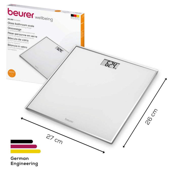 Beurer Bathroom Scale | GS 120 | Compact, Space-Saving Design | 150kg Capacity