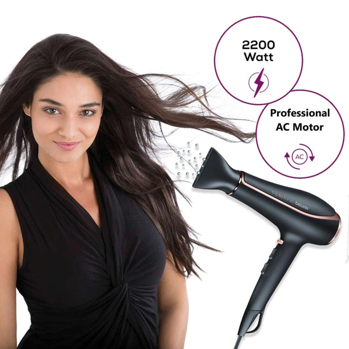 Beurer Germany Hair Dryer HC 80 Fast Drying, Triple Ionic Function, Variable Heat & Speed, 2200W