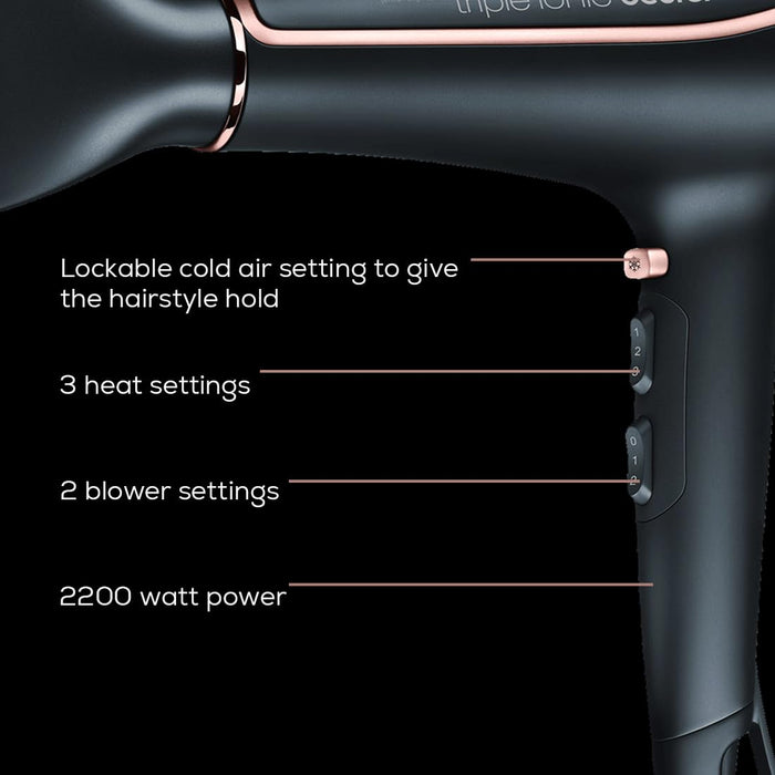 Beurer Germany Hair Dryer HC 80 Fast Drying, Triple Ionic Function, Variable Heat & Speed, 2200W