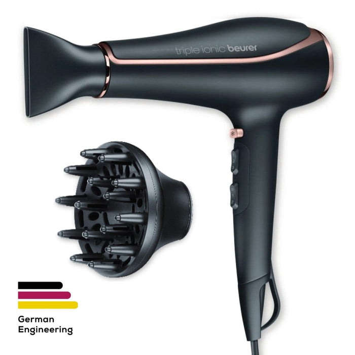Beurer Germany Hair Dryer HC 80 Fast Drying, Triple Ionic Function, Variable Heat & Speed, 2200W