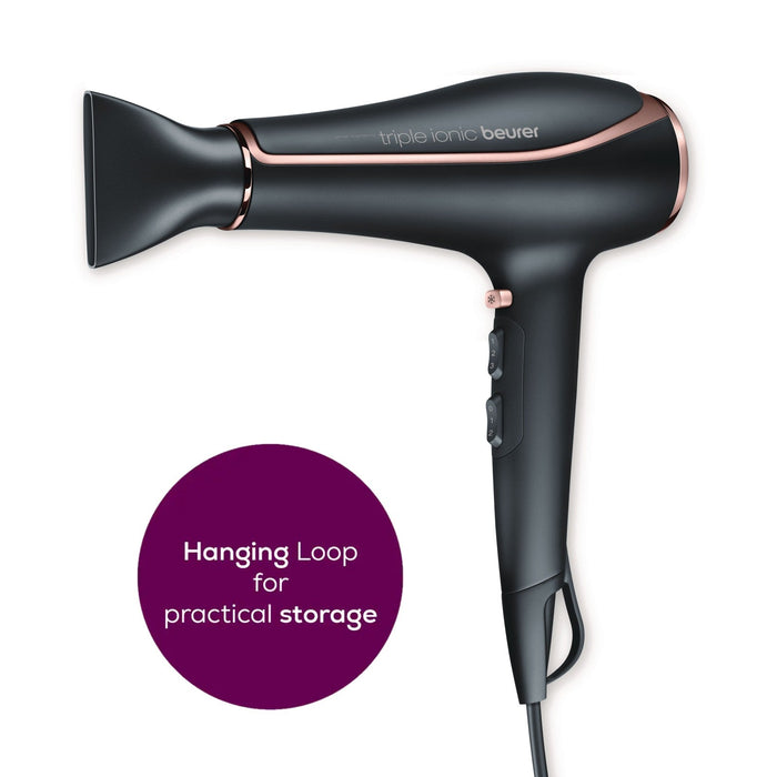 Beurer Germany Hair Dryer HC 80 Fast Drying, Triple Ionic Function, Variable Heat & Speed, 2200W