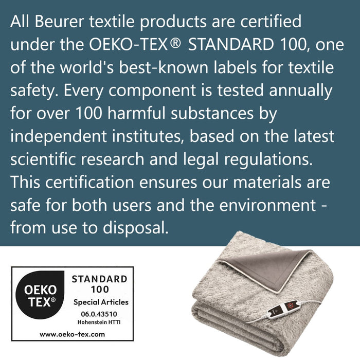 Beurer HD 150 XXL Electric Blanket Throw / Heated Over Blanket in Nordic Grey | 2x1.5m