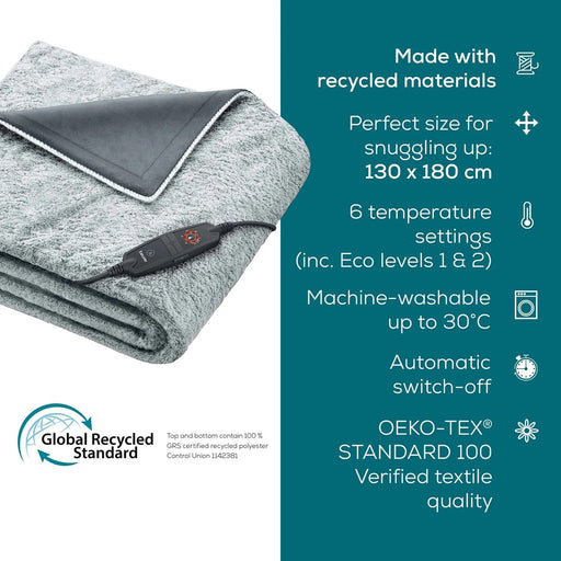 Beurer HD 75 GP Electric Blanket: Cosy, Eco-Friendly Heated Throw