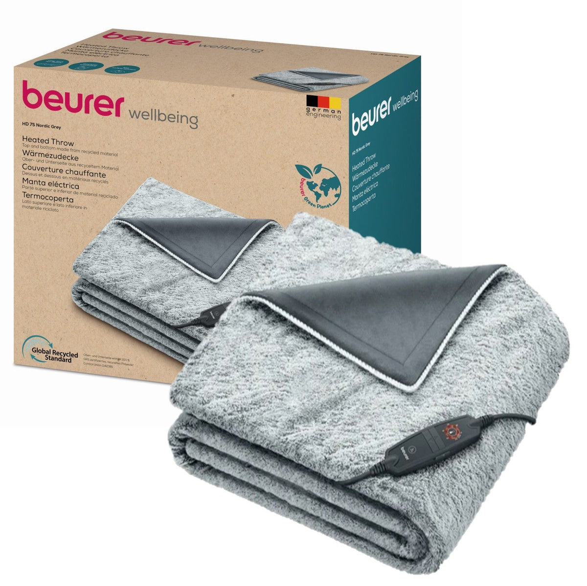 Beurer HD75NGP Super Cosy Heated Throw (Dark Grey)
