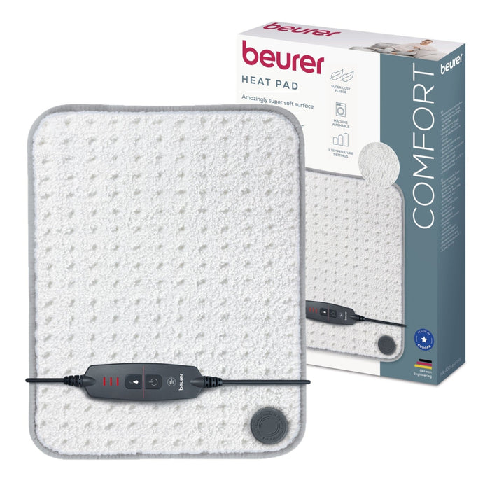 Beurer Germany HK 43 XL Heat Pad | Super Cosy | Low Energy Use | 3 Temperature Settings | Washable | 44x33cm