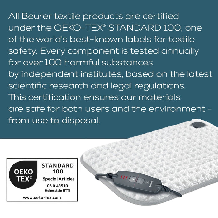 Beurer Germany HK 43 XL Heat Pad | Super Cosy | Low Energy Use | 3 Temperature Settings | Washable | 44x33cm