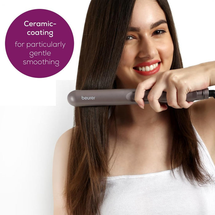 Beurer HS 15 Hair Straightener: Fast Heating | Ceramic Coating | Gentle on Hair | Straighten, Curl or Wave