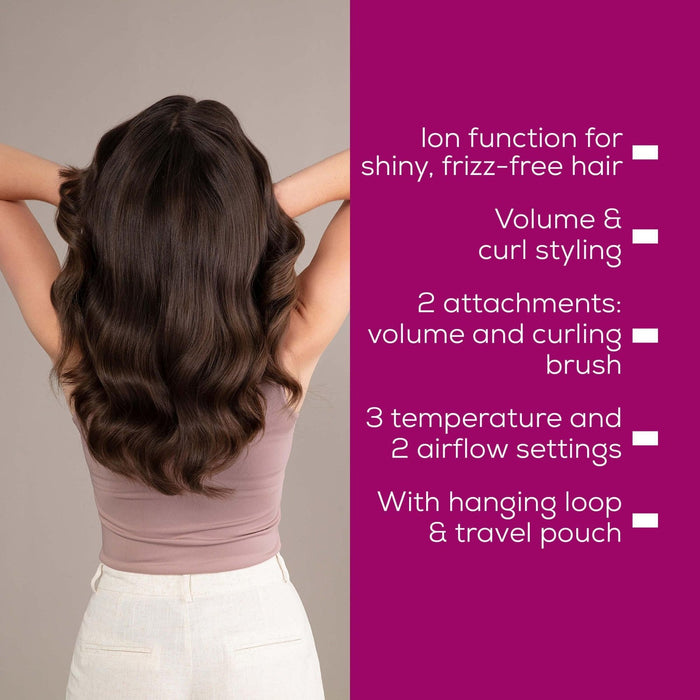 Beurer Germany HT 85 Rotating Hot Air Brush: Ionic Volumising Hair Styler & Curler