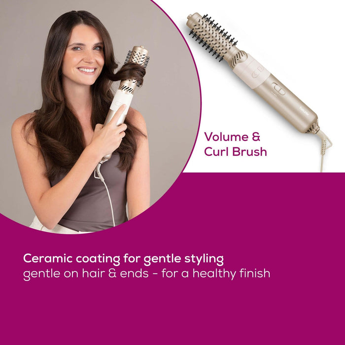 Beurer Germany HT 85 Rotating Hot Air Brush: Ionic Volumising Hair Styler & Curler