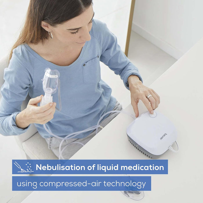 ﻿Beurer IH 18 Compressed Air Technology Nebuliser Including Accessories - Fast, Effective Upper & Lower Airway Relief