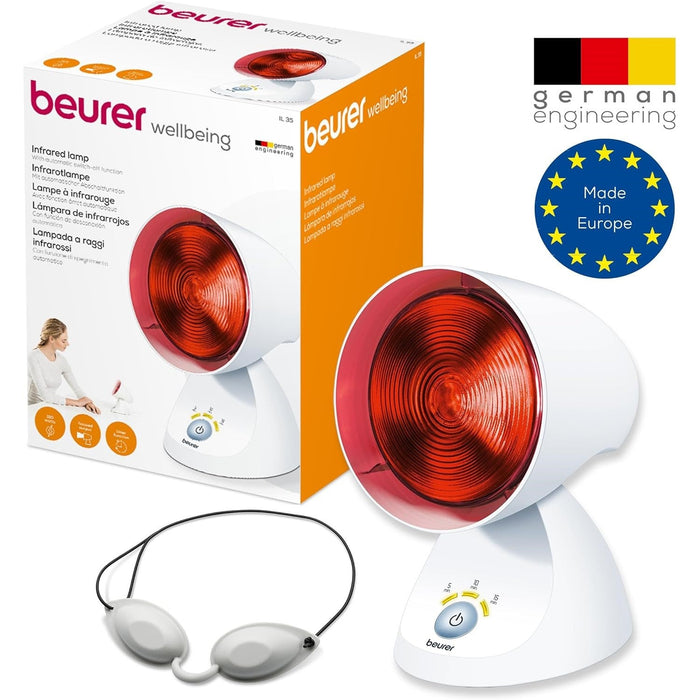 Beurer IL 35 Infrared Heat Lamp with Timer for Pain & Cold Relief, Muscle Strain