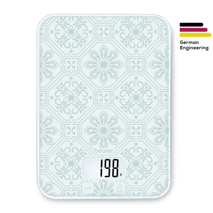 Beurer Germany KS 19 Digital Kitchen Scale | 1g Increments to 5kg. Tare Mode | Vintage Glass