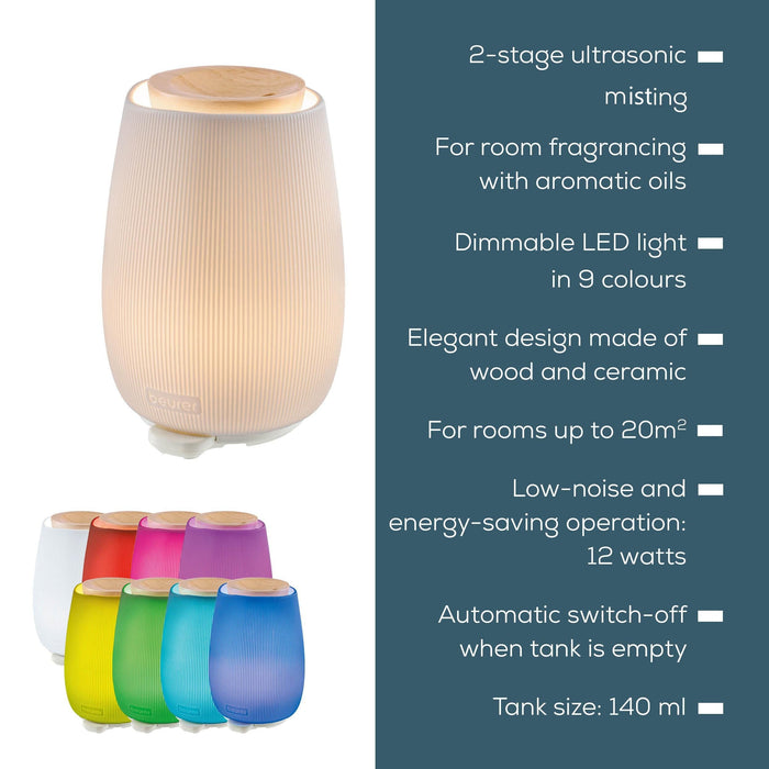 Beurer LA 45 Aroma Diffuser | Ultrasonic Mist, 9-Colour LED Lights | Aromatherapy, Essential Oils & Home Scenting | Rooms to 20m²