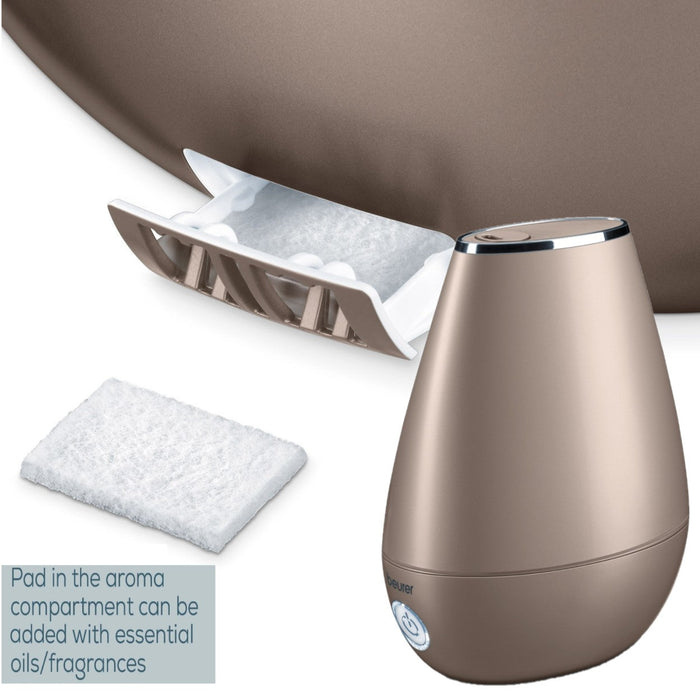 Beurer Germany LB 37 | 2-in-1 Air Humidifier & Aroma Diffuser for All Rooms Up To 20m² | Toffee