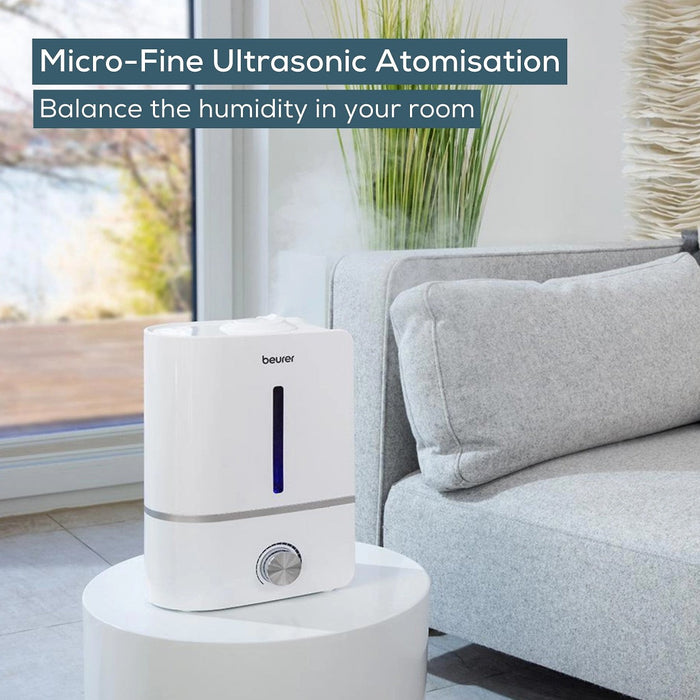 Beurer Germany LB 45 Ultrasonic Air Humidifier &amp; Optional Aroma Oil Diffuser | Maximum 30m² Rooms