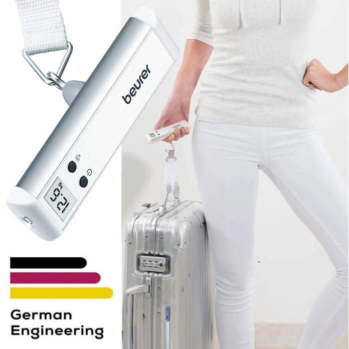 Beurer LS 10 Luggage Scale with Torch | Small & Portable | Fits in Your Handbag | 50kg Capacity | 50g Precision