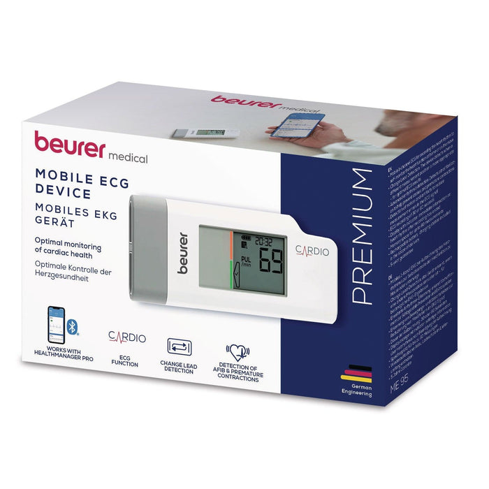 Beurer Germany ME 95 Mobile ECG Device | Reliable Heart Rhythm Monitoring | Rechargeable | Compact for At Home & On-the-Go