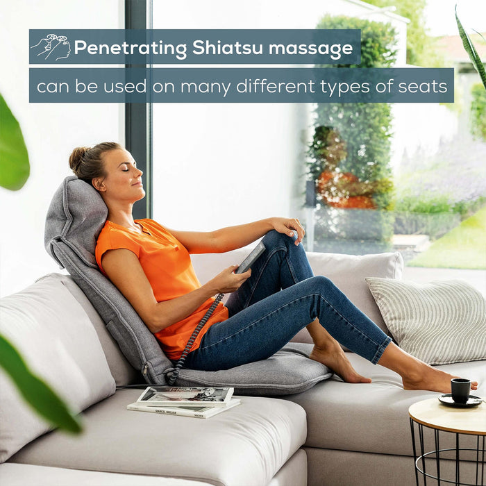 Beurer Germany Shiatsu Massage Seat Cover for Neck & Back Relaxation MG 330 GREY