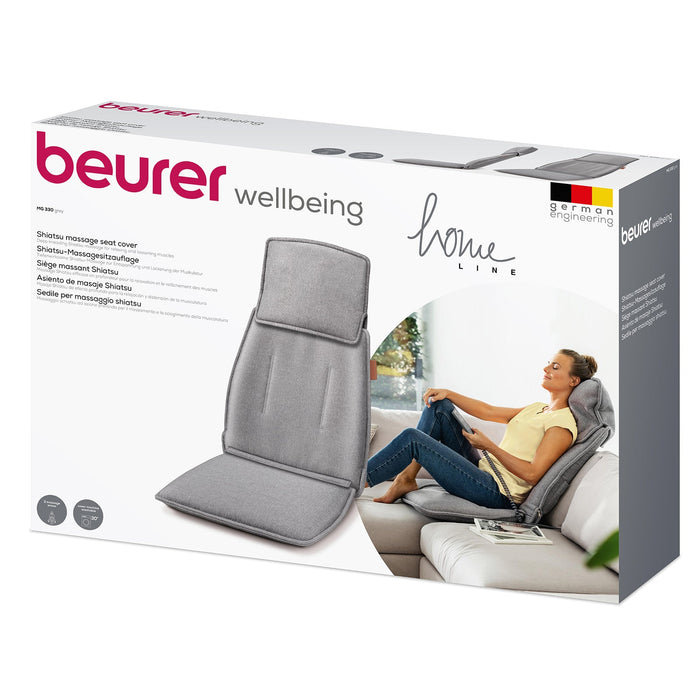 Beurer Germany Shiatsu Massage Seat Cover for Neck & Back Relaxation MG 330 GREY