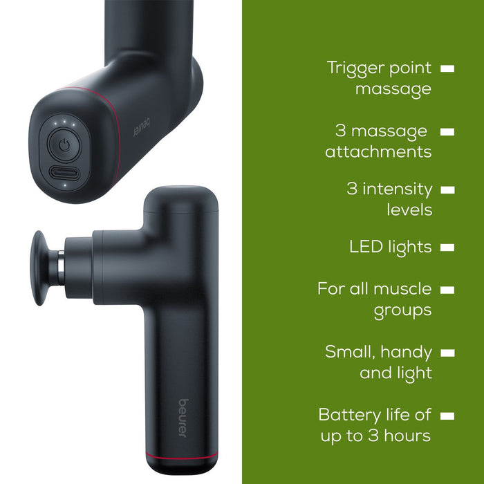 Beurer MG 79 Travel Massage Gun: Powerful Trigger-Point Massage for All Muscle Groups, Ideal for Sensitive Areas