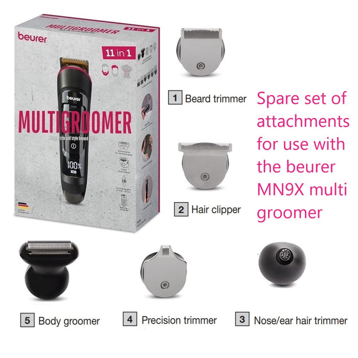Beurer Spare Trimmer Attachments for MN9X Groomer: Set of Replacement Heads